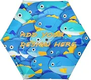 [miaozhen] custom UV 50+ automatic umbrella Cute Cartoon Fish Blue in beach windproof sun-proof waterproof personalizable big umbrellas for rain auto open paraguas para lluvia y viento