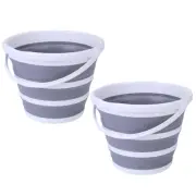 NNEDSZ 2x 10L Foldable Collapsible Bucket