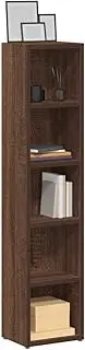 CD Cabinets 2 pcs Brown Oak 21x16x93.5 cm Engineered Wood with 5 Spacious Compartments for CDs, DVDs, and Blu-rays - Modern Storage Shelf for Living Room, Bedroom