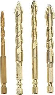 [Oxtxuzdm] 4Pcs 6/8/10/12mm Highs Strength Head Eccentric Drill Bit For Tile Metal Glass Wood