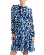 Hobbs London Sasha Tie Neck Mini Dress