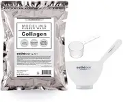 [estheSKIN] Peel Off Type Modeling Mask Powder for Facial, Skin Care, Professional Size, 35oz (2.2Pound) 1kg, 1 pack with 3pcs Mixing Bowl Set (101.Collagen)