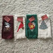 Vintage Christmas Holiday Guest Towel Fingertip Embroidered (4)