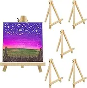 9 Inch Wood Easels, 6 Pack Canvas Stand, Tabletop Easel for Painting, Art Craft Painting Easel Stand for Beginners
