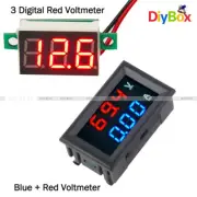 Digital Red LED Voltage Meter DC100V 10A Blue+Red Dual LED Voltmeter Ammeter Amp