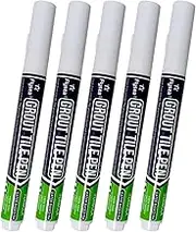 Baosity 5x White Tile Pen Wall Grout Pen Coating Stain Pens for Restoring Tile Grout Wall Floor Bathrooms and Kitchen