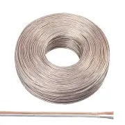 49.2Ft 26/2 PVC Covered Wire, 300V Heat Resistant Speaker Wire, Silver, Brown