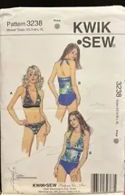 Kwik Sew Pattern 3238 Size XS-XL Swinsuits Sewing Pattern