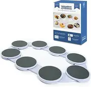 [Kisfam] Expandable Lazy Susan Turntable - Extra Large 8-Tray Rotating Organizer for Table Top, Heat-Resistant & Tool-Free Assembly, Patented Design for Parties (202418793)