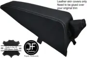WHITE STITCH CONSOLE PAD & HANDBRAKE LEATHER COVERS FITS TRIUMPH SPITFIRE MK4