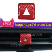 1x Red Carbon Fiber Emergency Light Switch Cover Trim For Toyota Camry 2018-2020 (for: Toyota)