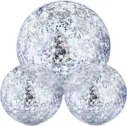 Hsei 3 Pieces Inflatable Beach Ball Glitter Beach Ball Floatable Confetti Ball f