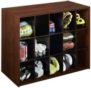 15 Cube Organizer Stackable Shoe Storage White Shelves Closet Rack Cubby Shelf