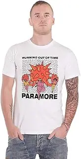 [Rock Off officially licensed products] Paramore T Shirt Running Out Of Time Official Unisex White