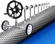 Aquabuddy Pool Cover 600 Micron Solar Heat Blanket LDPE 11x6.2m w/ 6.55m Roller