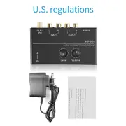 PP500 Ultra-compact Phono Preamp pre Amp Preamplifier with Level Volume Control RCA Input Output 1/4" TRS Output Interfaces for LP Vinyl Turntable ...