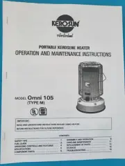 KEROSUN TOYOTOMI OMNI 105M KEROSENE HEATER MANUAL...OPERATION/PARTS & FREE BONUS