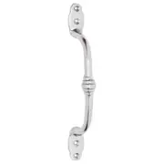 Decorative Offset Pull Handle, Chrome Cast Brass