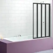 4 Fold Chrome Folding Bath Shower Screen Door Panel 1000mm x 1400mm