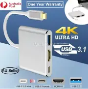 3IN1 USB 3.1 Type-C USB-C to Female HUB 4K HD HDMI Data Charging Cable Adapter