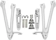 Motorcycle Repa Motorcycle Footrest Set Rear Foot Pegs Bracket Mount For Suzuki GSXR600 GSXR750 2006 2007 GSXR 600 750 K6 K7 Spare partsir(Silver)