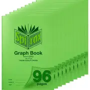 Spirax P134 Graph Book 5mm Grid 96 Page A4 (Green) [10 Pack]