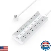 TESSAN Surge Protector Power Strip, 6 Individual Switches and 12 Outlets, 6 F