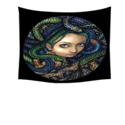 Snakes for Hair a Portrait of Medusa Tapestry