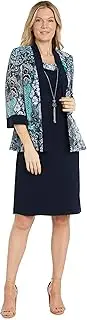 R&M Richards Womens Petites Semi-Formal Above-Knee Shift Dress