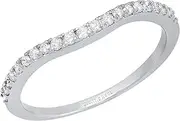 [Dazzlingrock Collection] 0.20 Carat (ctw) Round White Diamond Ladies Anniversary Contour Wedding Band 1/5 CT, Sterling Silver