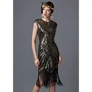 Roaring 20s 1920s Cocktail Dress Flapper Dress Dress Prom Dress The Great Gatsby Charleston Sequins Patchwork Women's Wedding Party Wedding Guest Dress Homecom