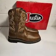 JUSTIN MEN'S STAMPEDE HANDLER ELECTRICAL HAZARD WORK BOOTS COMPOSITE TOE 11 D