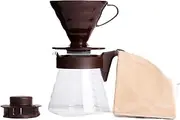 Hario V60 Pour Over Coffee Starter Set, Size 02, Brown