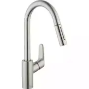 Hansgrohe 04505800 Kitchen Sink w/ Pulldown HG Focus Higharc STEEL OPTIK New!