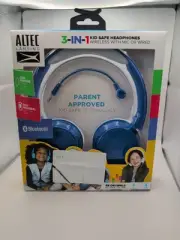 Altec Lansing 3-in-1 kid safe headphones Wireless/Wired w/mic- blue