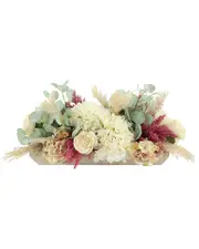 Creative Displays Modern Farmhouse Centerpiece With Cream Roses & Eucalyptus