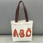Canvas Mini Handbags Peach Storage Bags Cute Lunch Bag Picnic