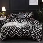 Luxury Black Bedding Comforter Set with Pillow Case SIngle Full Size Bed Linen
