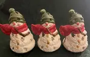 MITFORD SNOWMEN HALLMARK Tea light Candle Holders Set Of 3. New