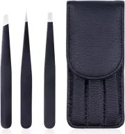 Eyebrow Tweezers, 3 Piece Professional Stainless Steel Precision Tweezers for...