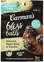 Carman Almond, Super Seed and Vanilla Bliss Balls, 80 Grams x 8