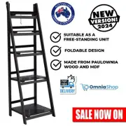 Artiss Ladder Wooden Display Shelf Bookcase Stand Storage 5 Tier Book Shelves