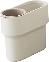 yuksok Trash Can with Removable Mini Cup Efficient Waste Separation Fashion Trash Bin Recycling Bin Garbage Can for Entryway Bedroom, White