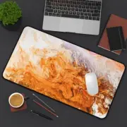 Large Gaming Mouse Pad - Abstract Orange Watercolor Desk Mat - Gamer Gift