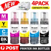 4PCS Generic Ink Bottles T522 for Epson EcoTank ET4700 Expression ET2710 ET2720