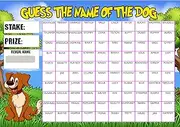 Fundraising Scratch card Game Predict the Dogs Name Fete Fayre A4 100 Names
