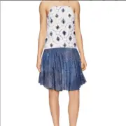 NWT Tibi Akiko print ruffle BOUTIQUE cami dress Sz 8 MSRP$398