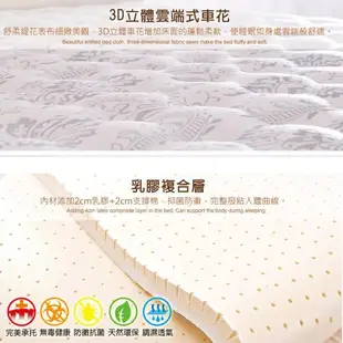 【LooCa】乳膠手工4.8雙簧護框硬式獨立筒床墊-單大3.5尺(搭贈100%防水保潔墊)