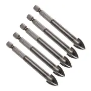 5pcs Titanium Masonry Drill Bit 12mm Cross Drill Bits Tip 85mm Yellow
