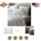 Elegant White Sateen Pillowcases - Standard Size, Set of 2 Luxury Cotton Bedding